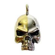 twotone 14k yellow gold skull pendant