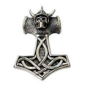 Hammer Viking Warrior Skull Pendant
